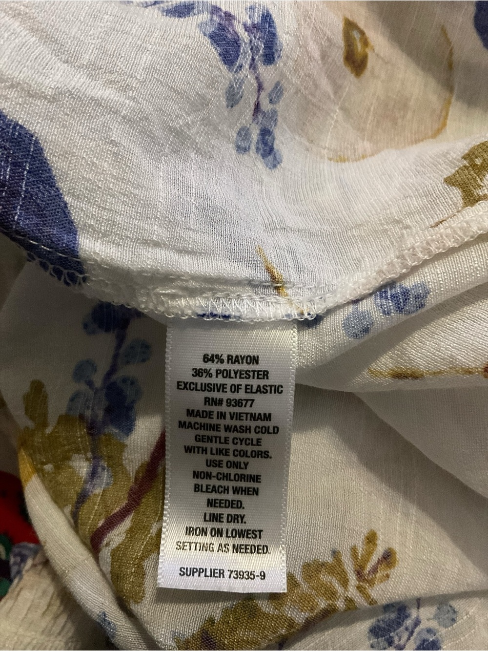ANA A New Approach XL Floral Peasant Blouse Smocked Cuffs Boho Preloved A26 - Picture 5 of 5